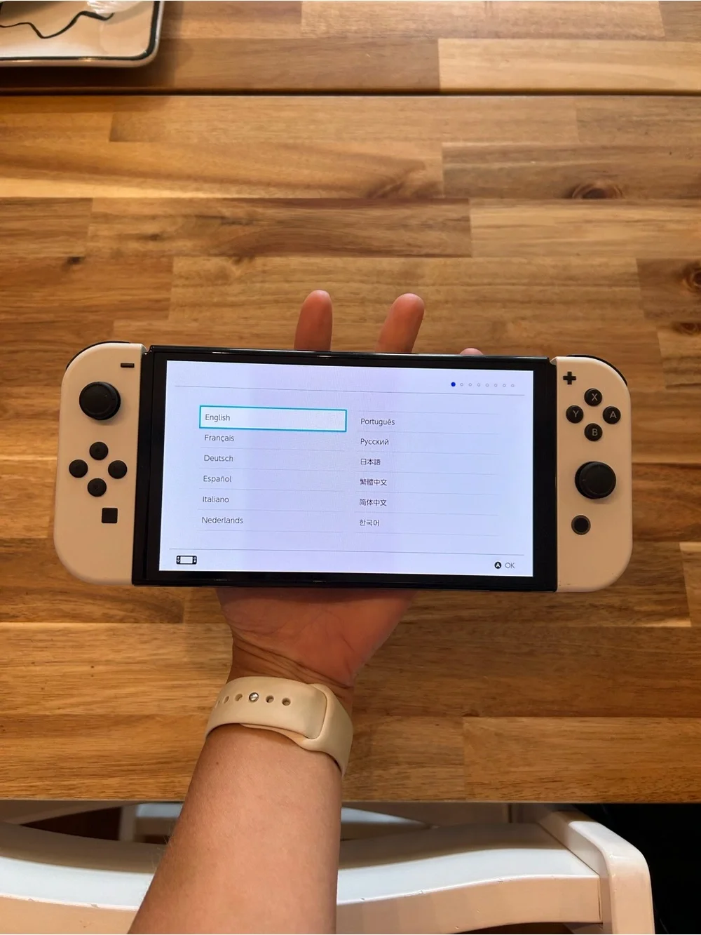 Nintendo Switch OLED Bundle White w/ 2 HORI Wireless Controllers & Dock